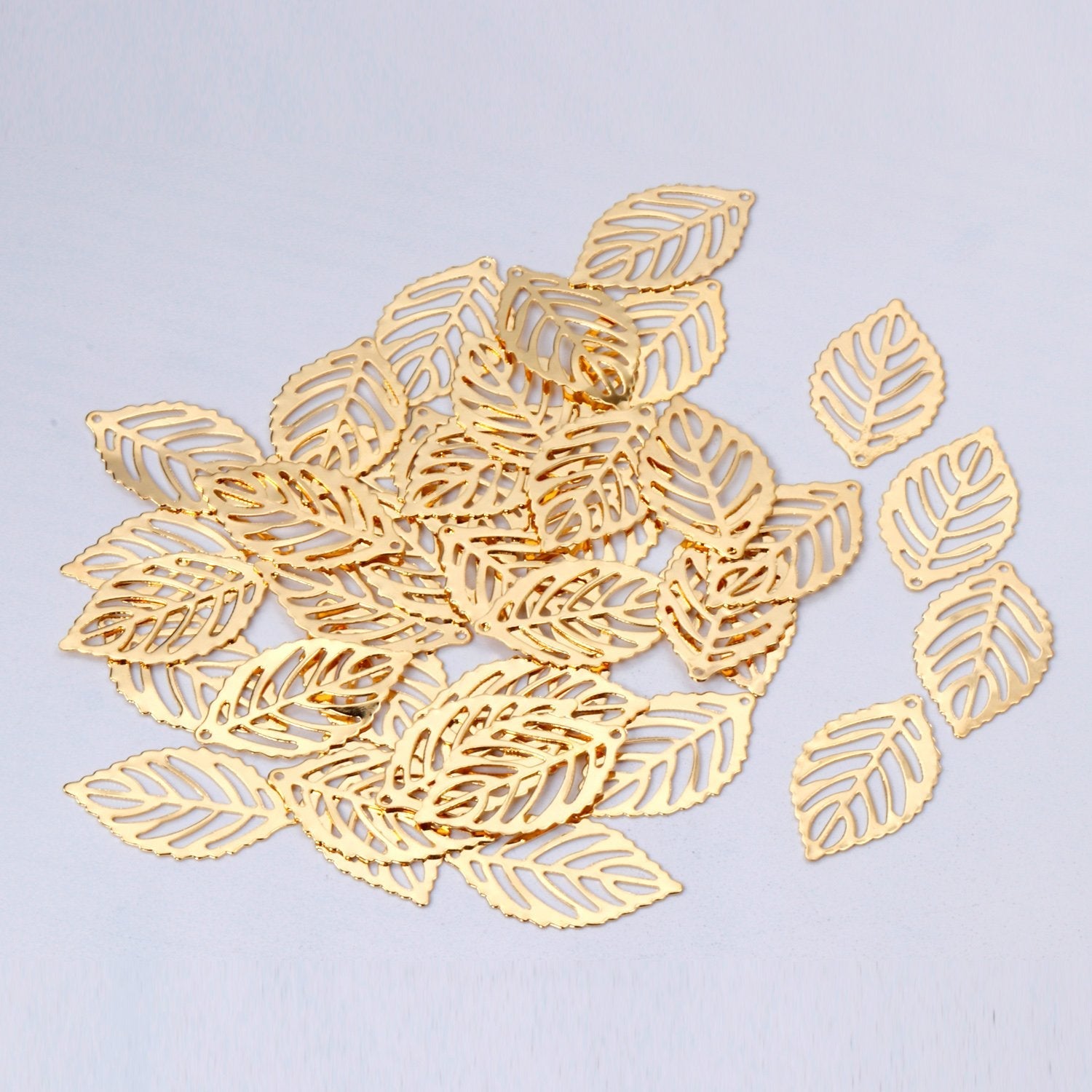 ASON 100 pcs/lots Leaf Charm 316L Stainless Steel Leaf Pendant Gold Silver Color For Necklace Bracelet Jewelry Making Supplies asonjewelry