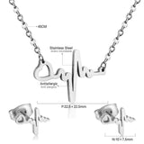 Hot Sale Wedding Dubai African Pendant Heart Love Necklace Earring Jewelry Sets Luxury Jewelry Set Gift