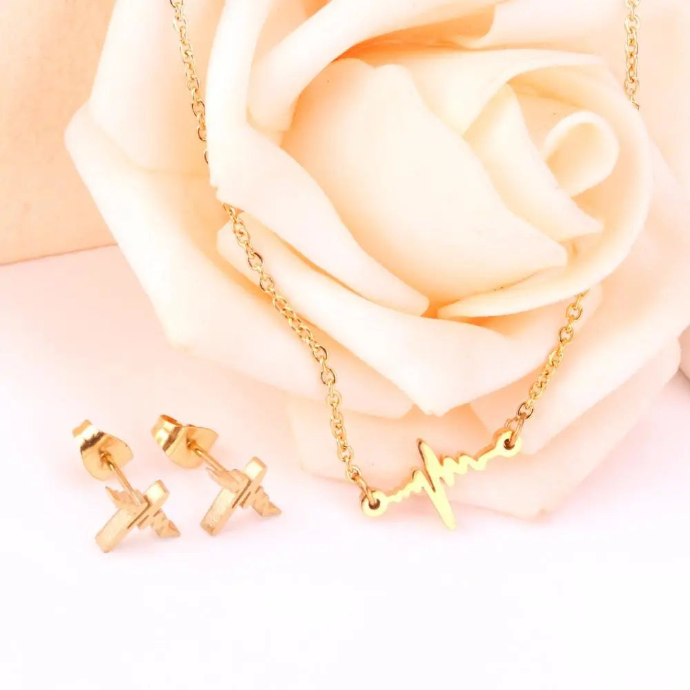Fashion Gold Color Stainless Steel Jewelry Sets High quality 316L Accessories asonjewelry