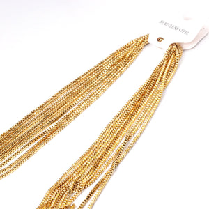 ASON Stainless Steel Chains Wholesale 10Pcs/lots Gold Black Rose Silver Color Width Long Chains Necklace DIY Jewelry Box Chains