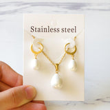 Imitation Pearl Bridal Dubai Jewelry Sets Water Drop Fashion Wedding Necklace And Earring Sets For Women Spring Hot