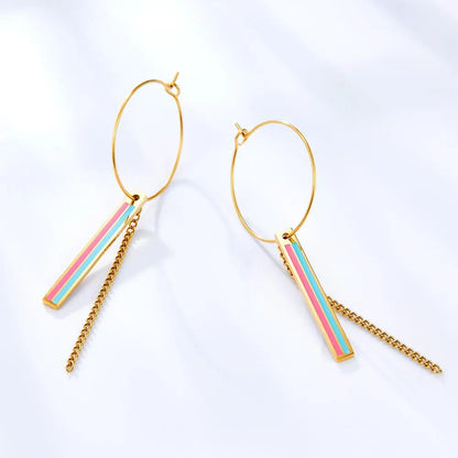 Dangle Pendants Earrings Statement Brand New Trendy Layered Drop Earrings For Office Lady Rectangle Drops Hoops asonjewelry