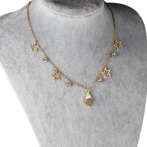 ASON – chaîne avec pendentif conque et étoile de couleur or, collier en acier inoxydable avec zircone cubique pour femmes, accessoires de bijoux 