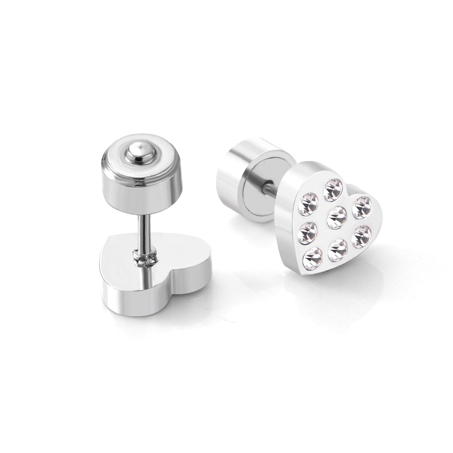 ASON Lovely Star/Heart Shape With Round Colorful Cubic Zirconia Press Stud Earrings for Women/Girl Party Stylish Jewelry asonjewelry