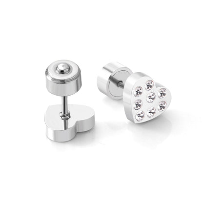 ASON Lovely Star/Heart Shape With Round Colorful Cubic Zirconia Press Stud Earrings for Women/Girl Party Stylish Jewelry asonjewelry