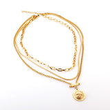 Stainless Stell Layer Chains Necklace Hiphop Jewelry Gold Color Star Pendants New Arrivals Link Chains Jewelry Party