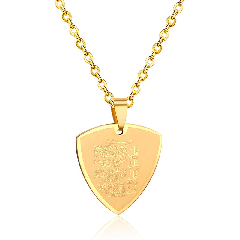 Collares de escritura de acero inoxidable con colgante de versículo bíblico de Color dorado religioso para joyería cristiana