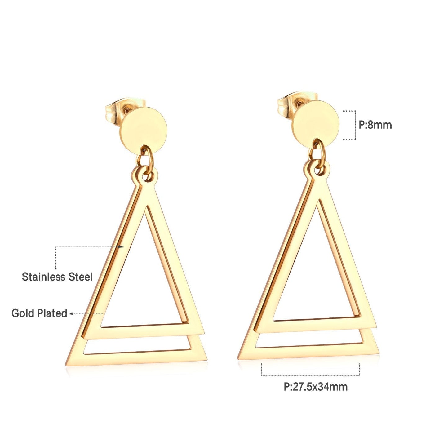 ASON Stainless Steel Stylish Geometric Dangle Earrings Gold Color Drop Earring for Women Accessory Fashion Jewelry Piercing asonjewelry