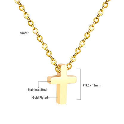 ASON Cross Pendants 45cm Rolo Cuban Link Chains Necklaces Top Sale Gold Color Choker Collars Women Party Gift Jewelry asonjewelry