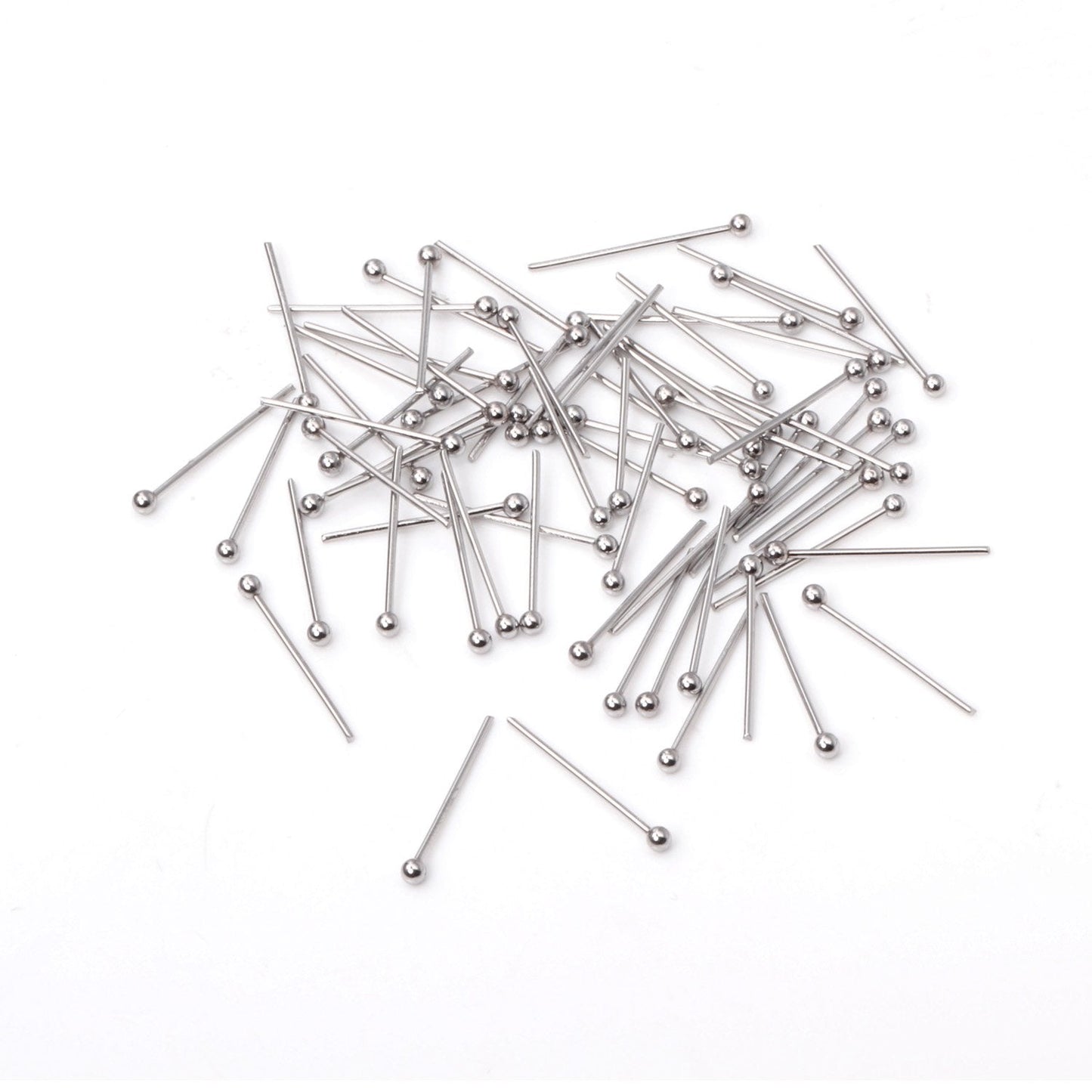 ASON 100pcs/lot Silver Color Stainless Steel Finding Ball Head Pins Bead Needle Round Head Needle For DIY Earring Jewelry Making asonjewelry