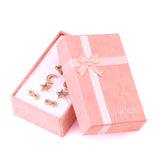 ASON Rose Gold Earrings Round Square Triangle Star Moon 6Pairs/box Girl Earrings Stainless Steel Weekend Jewelry Friend