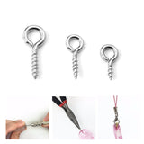 ASON 100pcs/Lot Stainless Steel Small Screw Eye Pin Mini Eyelets Threaded Hook for DIY Jewelry Making Beads Pendant Supplies