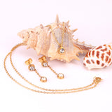 New Heart Shape Crystal Fashion Necklaces Droop Earrings Sets For Woman Dubai Wedding Jewelry Set pendientes bijoux