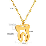 Hiphop Tooth Pendant Necklace Stainless Steel Link Chain Choker Necklace Statement Jewelry Collares Goth 2021 New