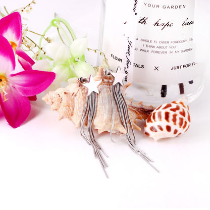 ASON Bohemian Statement Star Drop Earrings Long Dangle Earring Tassel Jewelry for Women Femme Party Gift asonjewelry