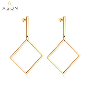 ASON boucles d'oreilles pour femmes couleur or géométrie balancent boucles d'oreilles en acier inoxydable accessoires Bijoux fête livraison directe cadeau 