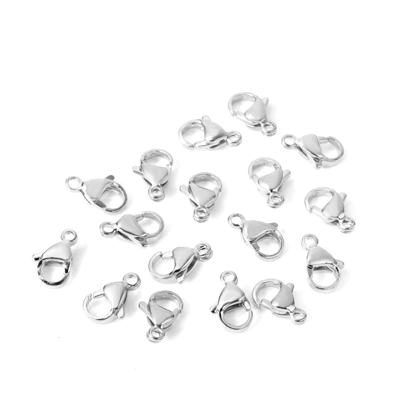 ASON 100Pcs/Lot Gold/Silver Color Stainless Steel Lobster Clasp Hooks Necklace Bracelet Accessories For Jewelry Making Supplies asonjewelry