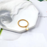 ASON Gold Color New Styles Ring 316L Stainless Steel Finger Ring with Charm for Women Fashion Jewelry Accessories