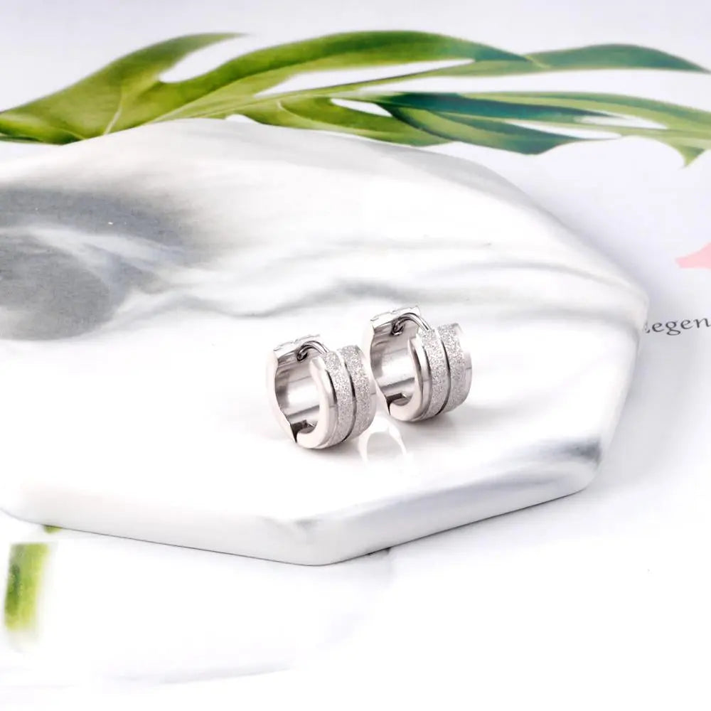 Punk Style Male Earrings Thick Hoop Earrings For Women серьги Jewelry Circle Office Female Earrings 12pair/lot Matt asonjewelry