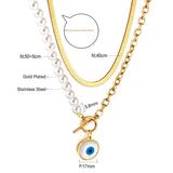 Snake Chain Double Layer New Design Evil Eyes Collier For Woman OT Chain Necklaces Trendy Products 2022 Lucky Girls