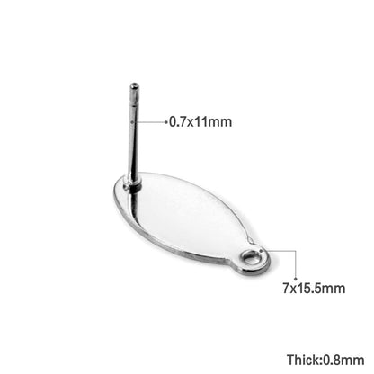 ASON 100 Pcs/Lots Oval Earring Accessories Stainless Steel Anti-allergy Base Setting Connector For DIY Jewelry Making Supplies asonjewelry