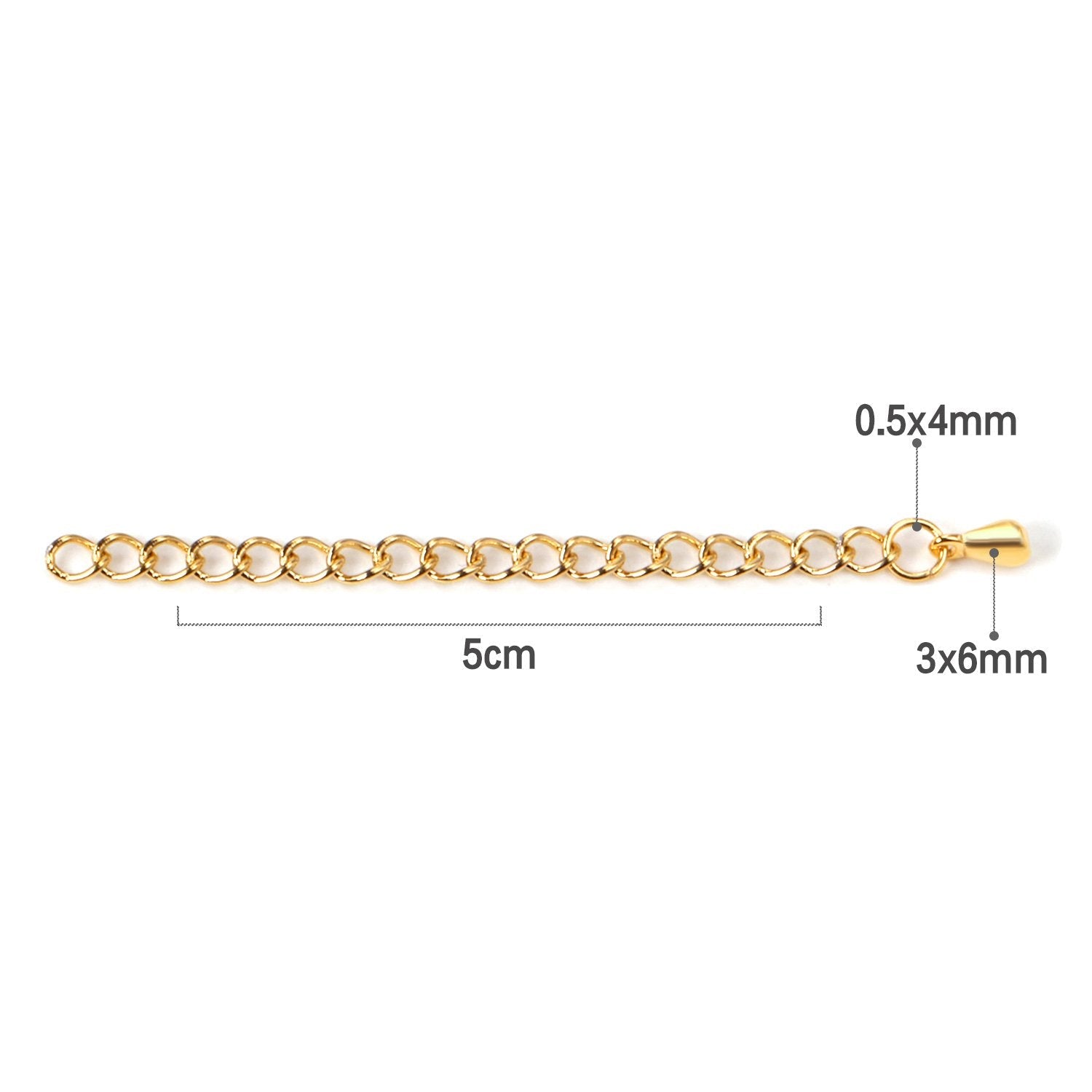 ASON 10pcs/lot Stainless Steel Chain Connector 5mm Lengthen The Chain Gold Silver Color Bracelet Necklace DIY Jewelry Accessory asonjewelry