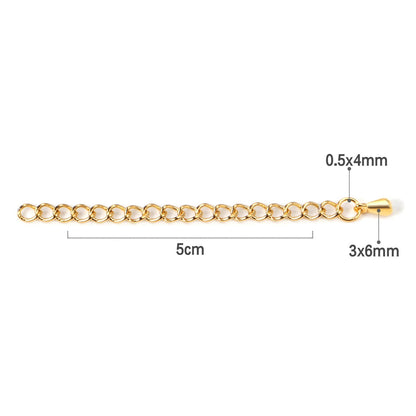 ASON 10pcs/lot Stainless Steel Chain Connector 5mm Lengthen The Chain Gold Silver Color Bracelet Necklace DIY Jewelry Accessory asonjewelry