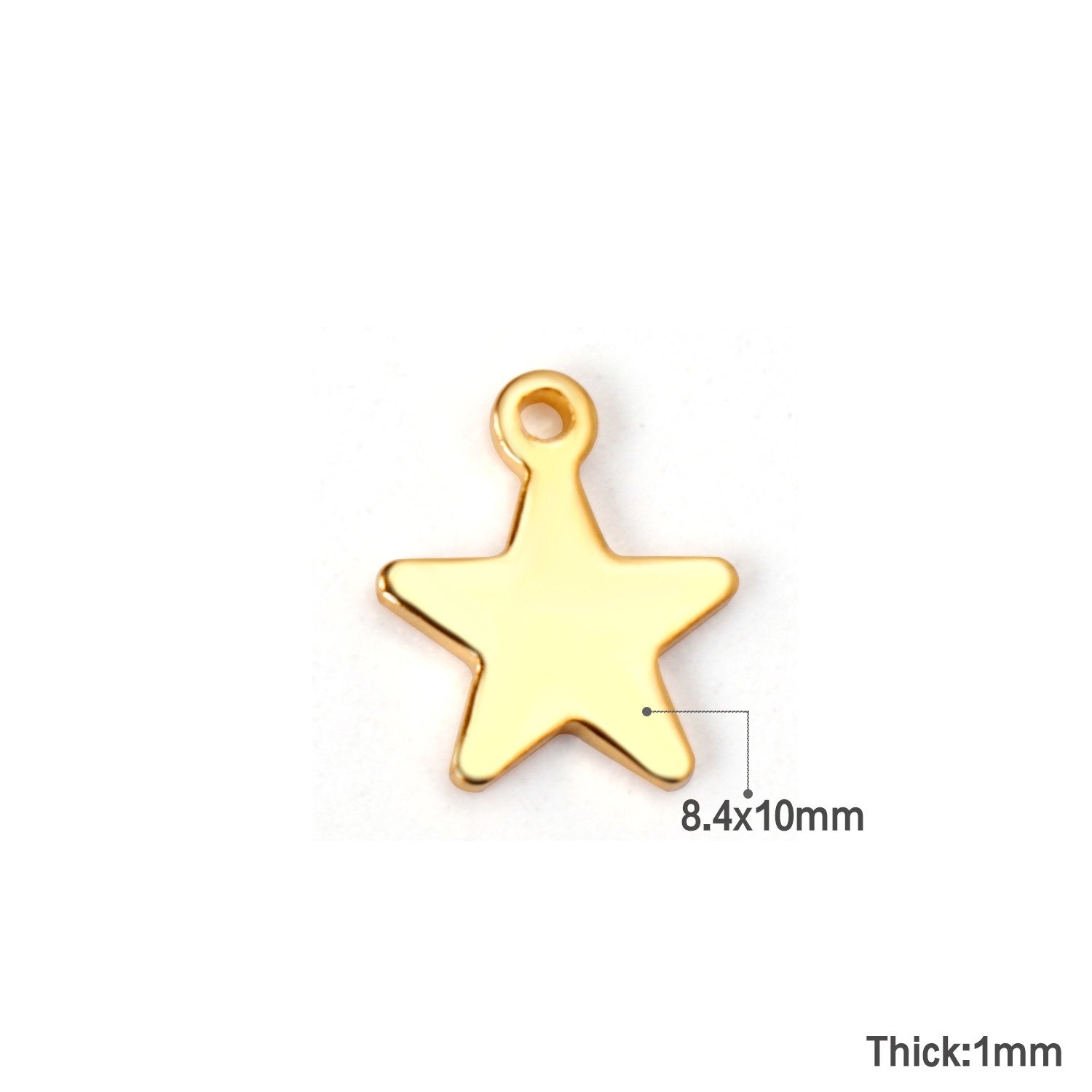 ASON 100 Pcs/Lot Star Charms 316L Stainless Steel Stars Pendant Gold Silver Color With Holes For DIY Jewelry Making Supplies asonjewelry