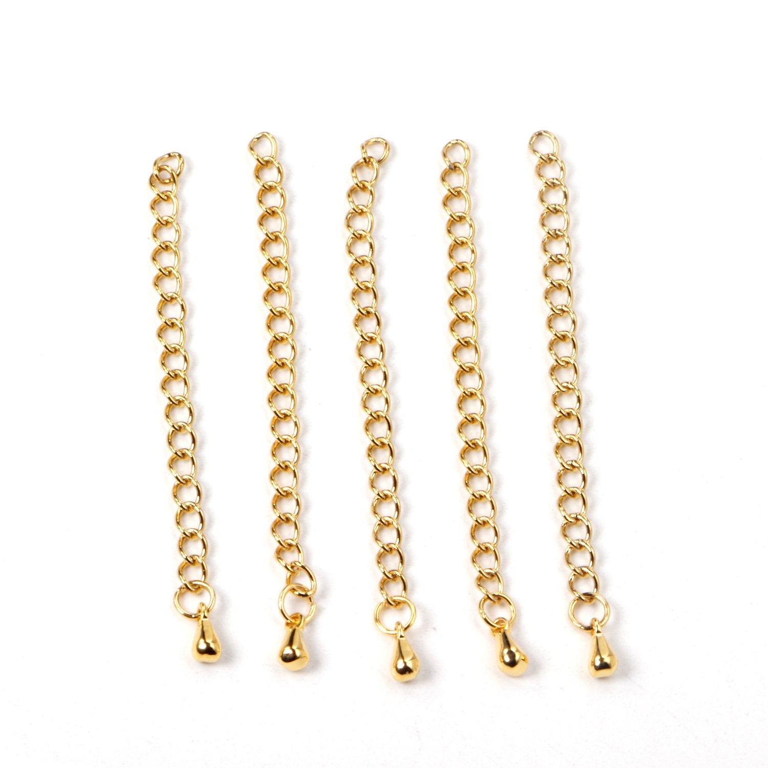 ASON 10pcs/lot Stainless Steel Chain Connector 5mm Lengthen The Chain Gold Silver Color Bracelet Necklace DIY Jewelry Accessory asonjewelry