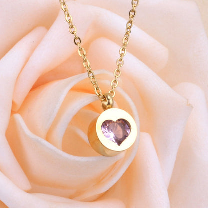 ASON Heart Cubic Zirconia Round Pendants Stainless Steel Chains Necklace Gold Color Accessories Wholesale Daily Wear Choker asonjewelry