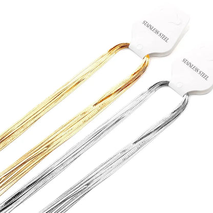 Lot Steel Gold Color Stainless Steel Inoxidable 1.7mm Cuba Link Flat Chains Necklaces For Jewelry Making Support asonjewelry