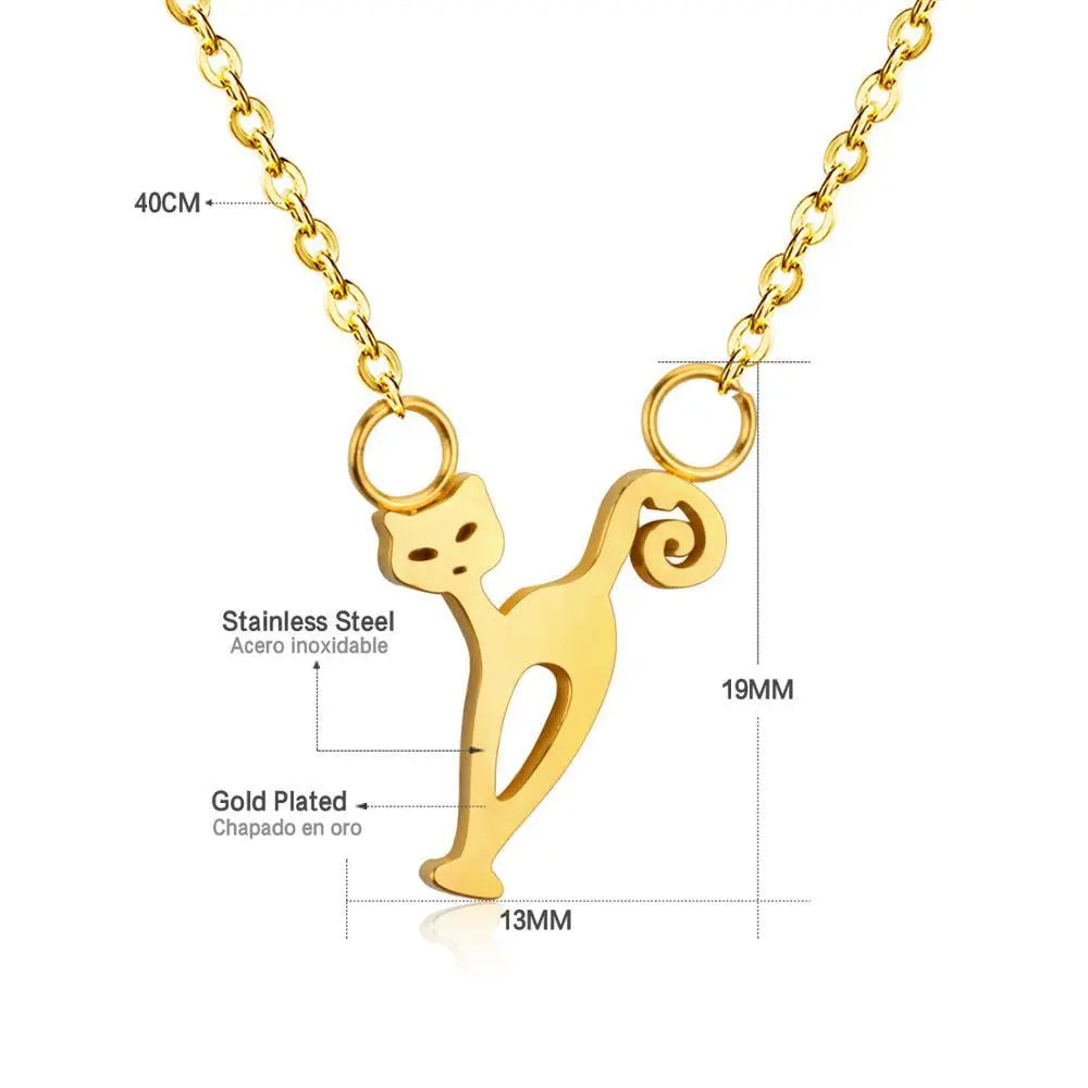 Animal Pattern Pendant Gold Color Necklace For Men Women Jewelry Stainless Steel Chain Necklaces Collares Collier asonjewelry