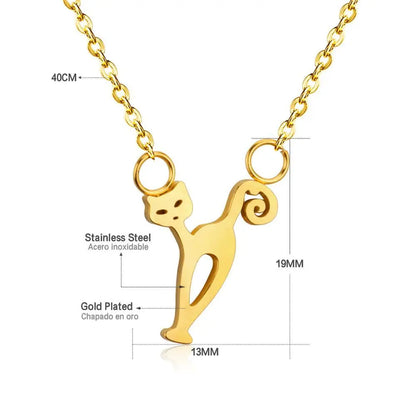 Animal Pattern Pendant Gold Color Necklace For Men Women Jewelry Stainless Steel Chain Necklaces Collares Collier asonjewelry