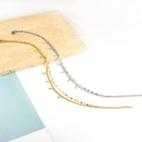 ASON Vintage Lightning Shape Accessories Multi-layer Link Chains Anklet Gold Color Stainless Steel For Women Jewelry Boho