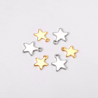 ASON 100 Pcs/Lot Star Charms 316L Stainless Steel Stars Pendant Gold Silver Color With Holes For DIY Jewelry Making Supplies asonjewelry