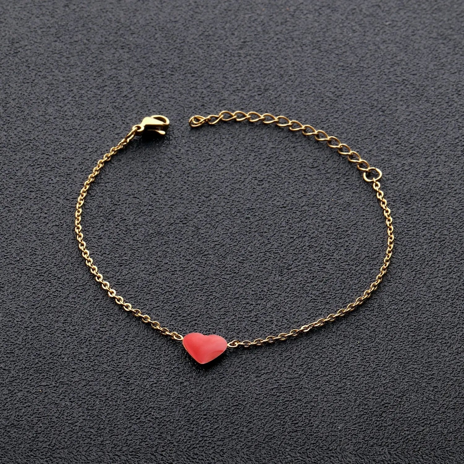 Red Heart Charm Gold Color Pulseras 2020 Fashion Bracelets For Femme Women Chain Bracelet  Jewellery accesorios asonjewelry