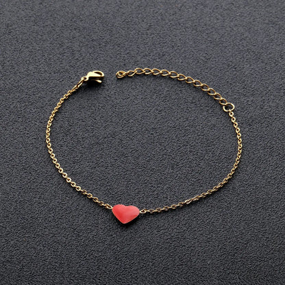 Red Heart Charm Gold Color Pulseras 2020 Fashion Bracelets For Femme Women Chain Bracelet  Jewellery accesorios asonjewelry