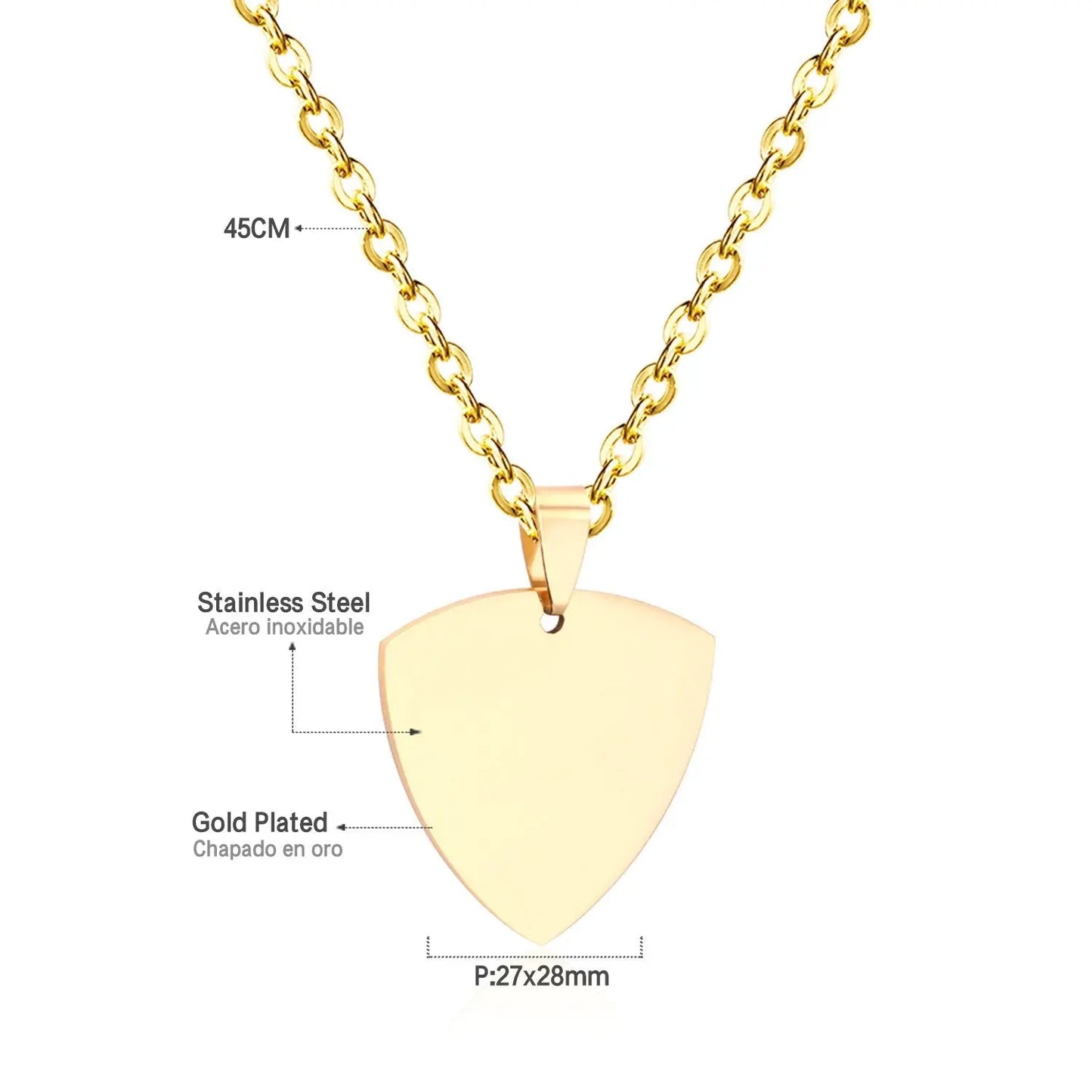 Gothic Fashion Gold Heart Pendant Necklace For Men Women Jewelry Stainless Steel Chain Necklaces Collares Collier asonjewelry