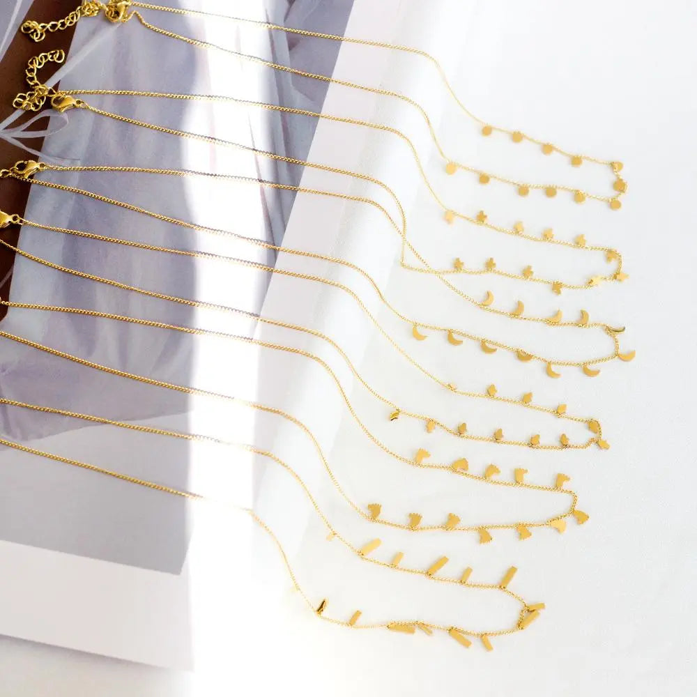 Bohemia Star Collier Elegant Stainless Steel Jewelry Flash Women's Chains Necklaces Office Lady Collars asonjewelry