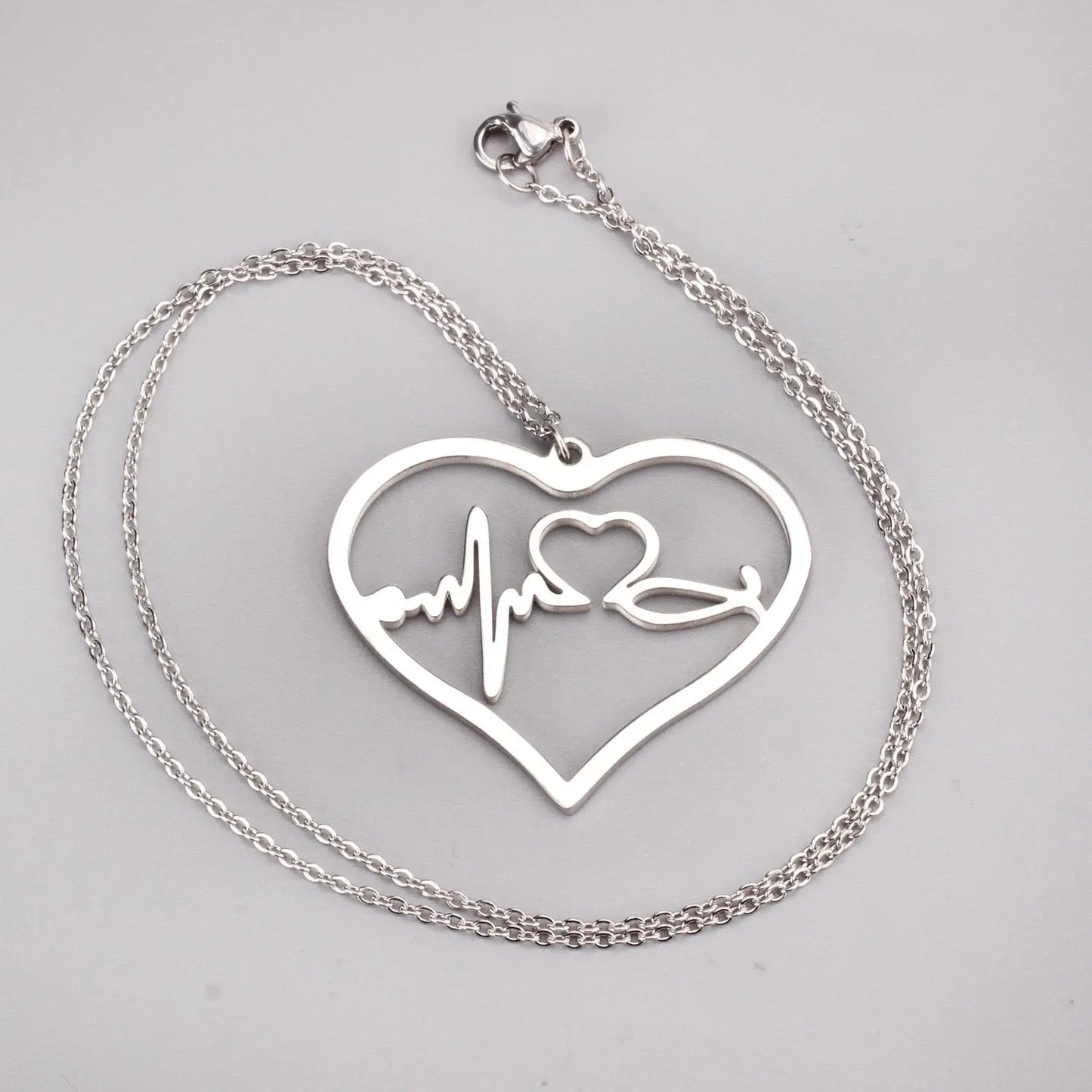 Newest Shape Stainless Steel Heart Pendant Necklace For Men/Women Choker Link Chain Necklace Naszyjnik Jewelry Gift asonjewelry