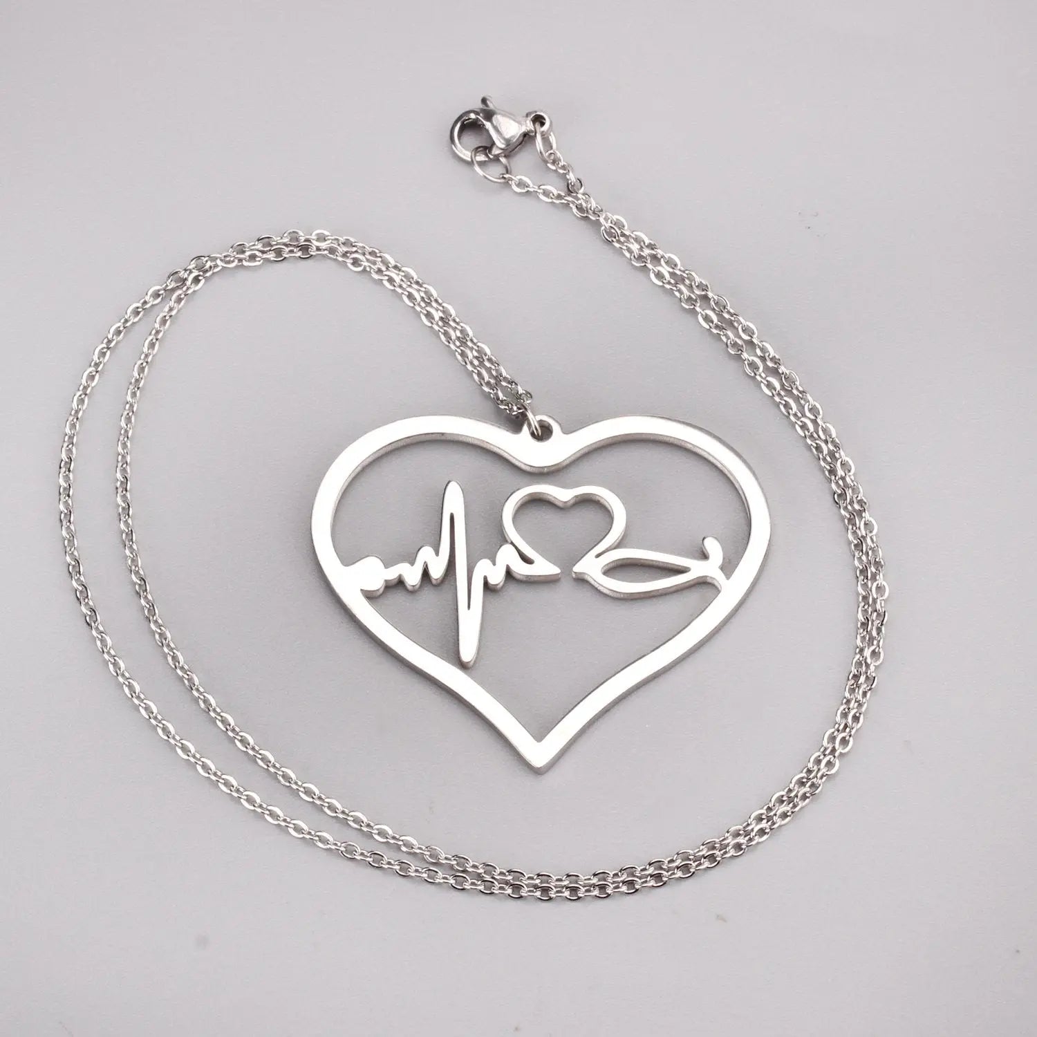 Newest Shape Stainless Steel Heart Pendant Necklace For Men/Women Choker Link Chain Necklace Naszyjnik Jewelry Gift asonjewelry