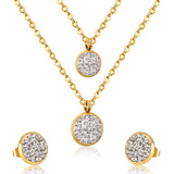 Fashion Cubic Zirconia Pendant Necklace Earrings Set For Woman Bride Wedding Jewelry Accessories pendientes bijoux