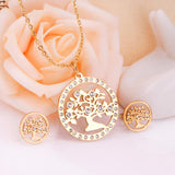 Korean Wedding Dubai Stainless Steel Jewelry Sets Tree Necklace Earrings For Women African Fashion Jewelry Sets