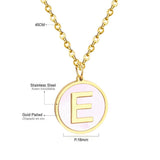 Stainless Steel Round Initial Pendant Necklace Gold Color 26 A-Z Letter Necklaces For Female Party Friend Wholesale