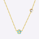 Korean Fashion Peach Blossom Stainless Steel Pendant Necklace For Women Office Chain Necklace Jewelry bijoux femme