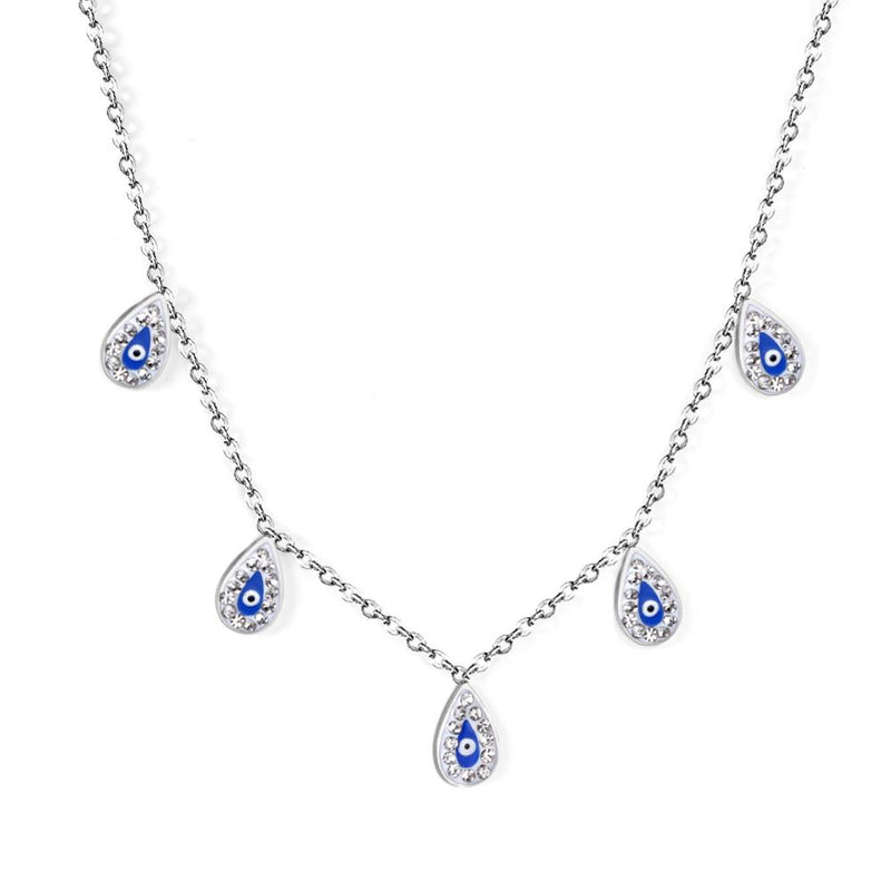 Luxury Stone Evil Eyes Blue Charms Necklaces For Party Wedding Jewelry Elegant Ladies Colar bijoux femme Gifts Emo
