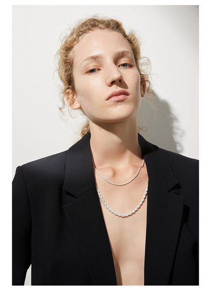 ASON 1pc Sale Stainless Steel Twist Chains Necklace For Women Men Hiphop Jewelry 2mm 3mm Necklace For Pendants Wholesale Support asonjewelry