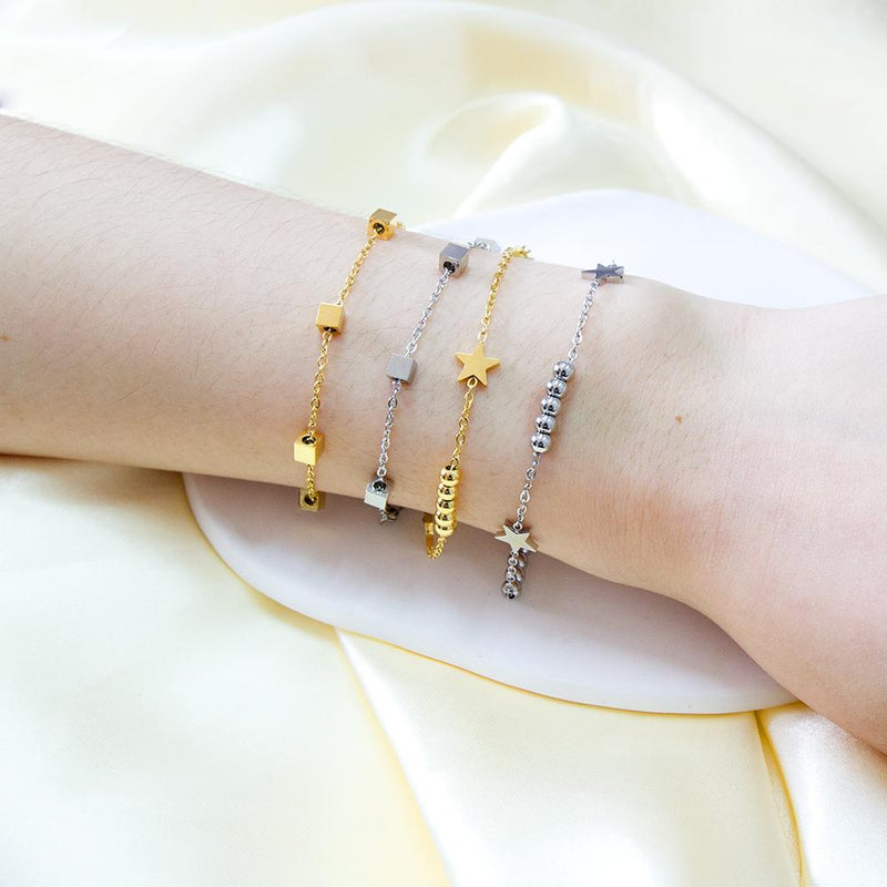 Pulseras bohemias clásicas para mujer, cadenas de cuentas, joyería de muñeca para mujer, dijes de estrella chapados en oro de diseño Simple Mis pedidos