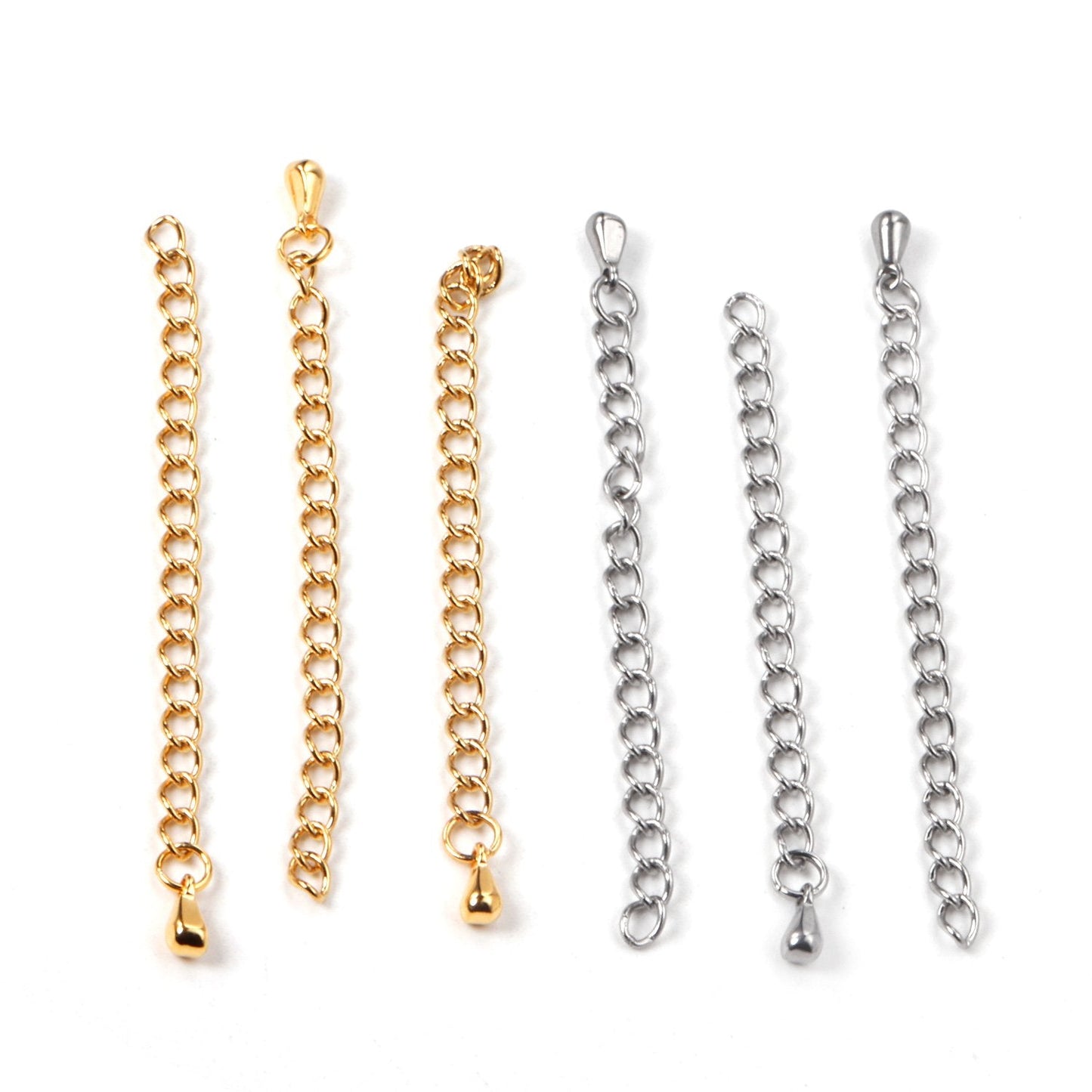 ASON 10pcs/lot Stainless Steel Chain Connector 5mm Lengthen The Chain Gold Silver Color Bracelet Necklace DIY Jewelry Accessory asonjewelry