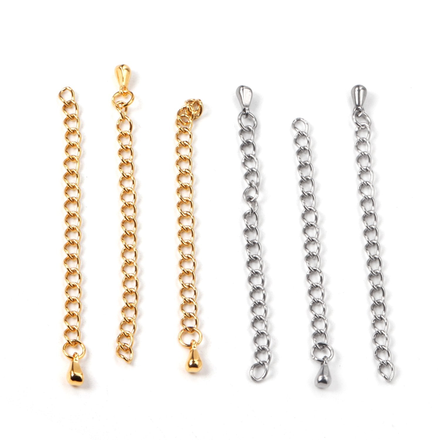 ASON 10pcs/lot Stainless Steel Chain Connector 5mm Lengthen The Chain Gold Silver Color Bracelet Necklace DIY Jewelry Accessory asonjewelry